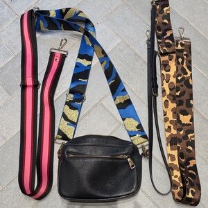 PomPom London blocks leather bag with 4 straps